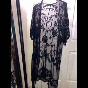Black Lace Kimono